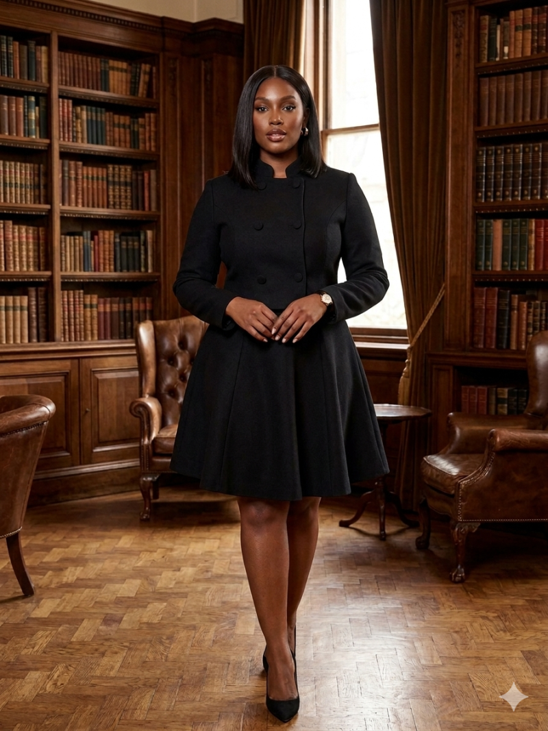 Ms Bernice Mandarin-Collar Dress